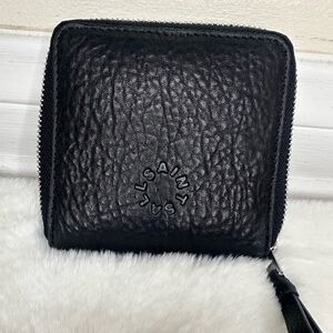 All Saints Textured Black Leather Wallet